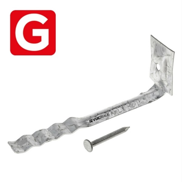 Brick Tie Veneer 100mm Galvanised - Light Duty - Pack of 150
