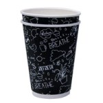 Black Paper Cups Hot Corrugated 237mL - Sleeve (25)