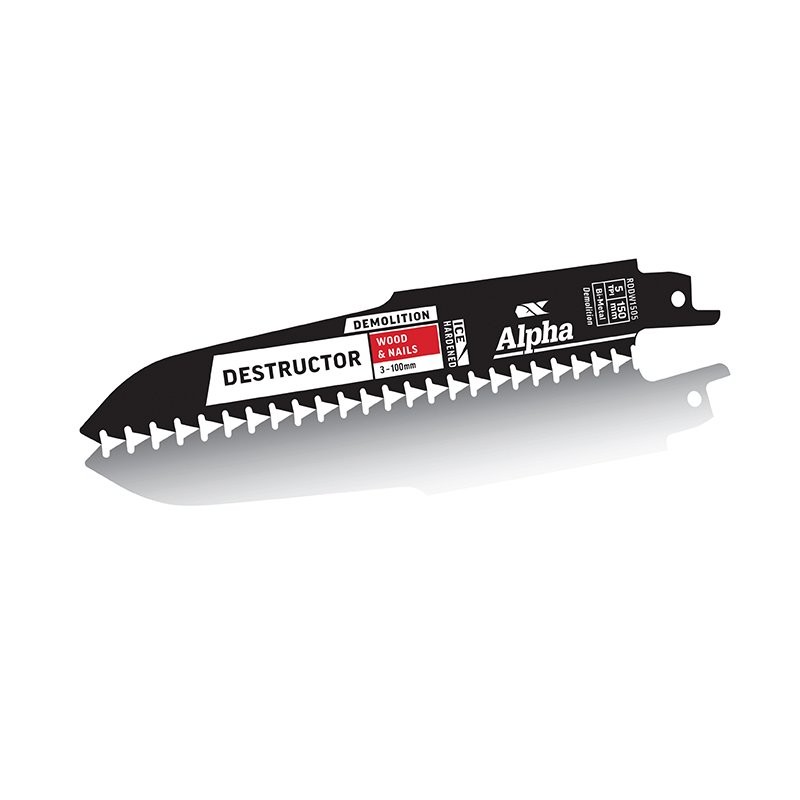 RECIPWN150-5 Alpha Recipro Blade Destructor - Wood & Nails 5TPI - Pack of 5 - Image 1