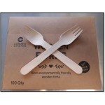 Fork Wooden Eco-Friendly - Pack of 100